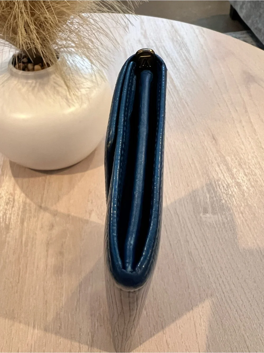 Authentic Louis Vuitton Blue Epi Leather Sarah Long Wallet
